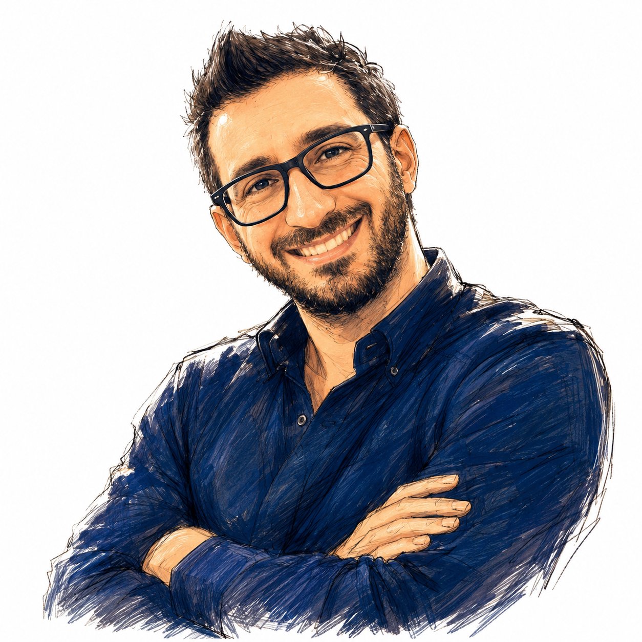 Ritratto illustrato di Renato Brunetti