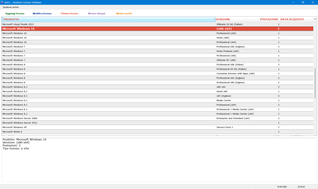bGLS – Gestione Licenze Software
