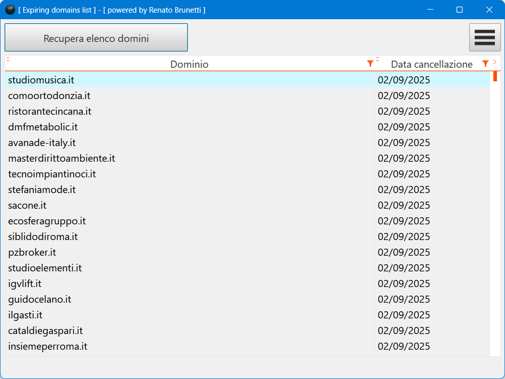 Expiring Domains List