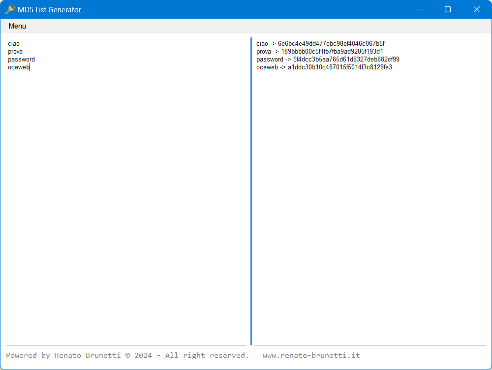 MD5 List Generator